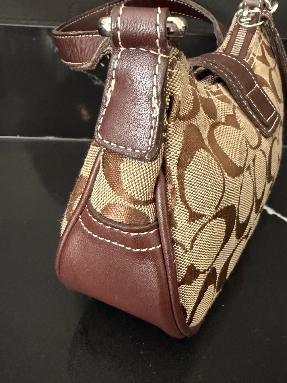 Rare USA Made Coach 6094 Signature Demi Y2K Baguette Bag - Picture 3 of 11